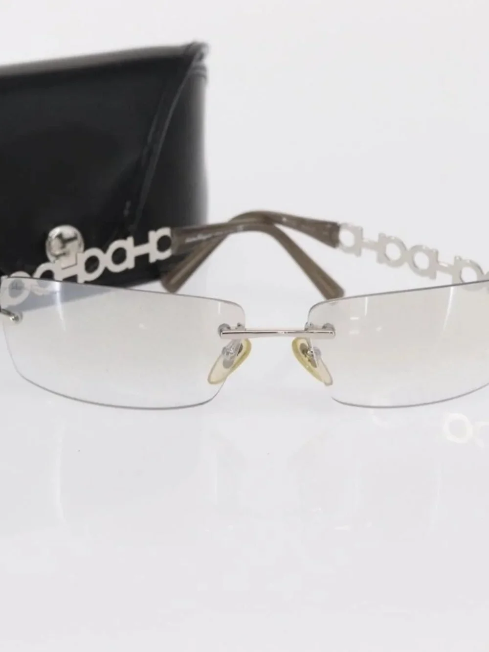Salvatore Ferragamo Sunglasses metal Silver Auth bs32759